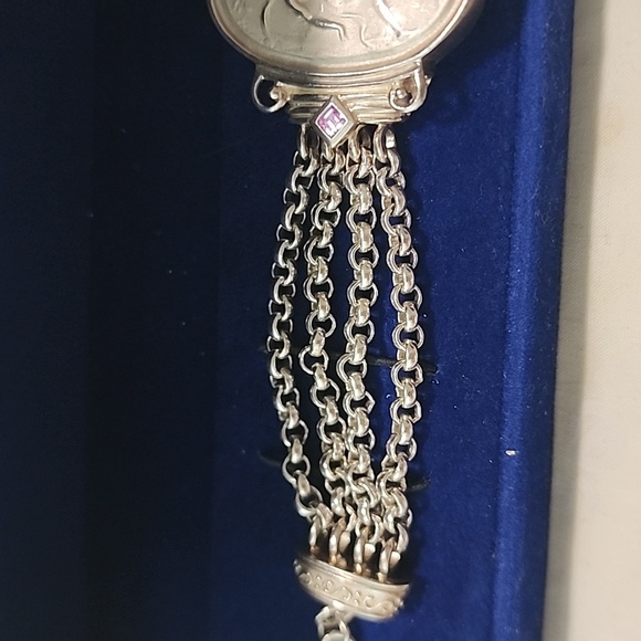 Seidengang 925 Gemstone Bas Relief Bracelet Vintage - Picture 7 of 7